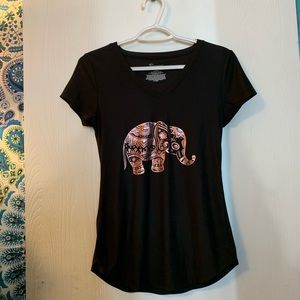 black shirt with elephant